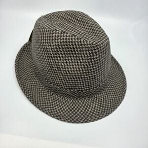 UBI Fedora Hat Men's M/L Black/Tan Classic Trilby Dress Hat New w/ Tags M4304